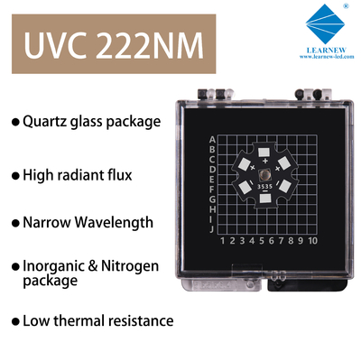 diodo emissor de luz UVC Chip With High Efficiency Model de 222nm 4040 1W 4.0x4.0mm SMD