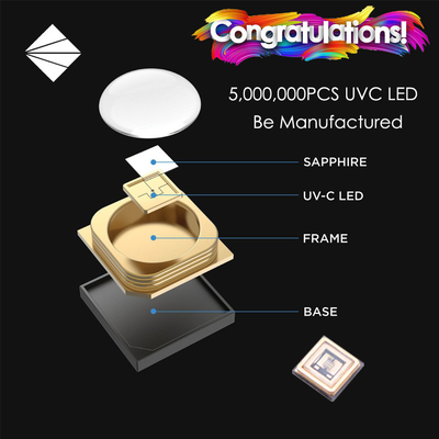 Microplaqueta UVC UV médica 3535 100mA 150mA do diodo emissor de luz de SMD para a água do hospital ICU/purificador do ar