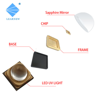 Cura/microplaqueta ótica 340-350nm do diodo emissor de luz poder UVB SMD do revestimento 3838 3W 80-120mW