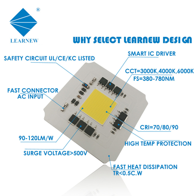 Chips de LED CA personalizados COB 120V-277V 7070 100W 110-120lm/W COB LED para luz industrial LED