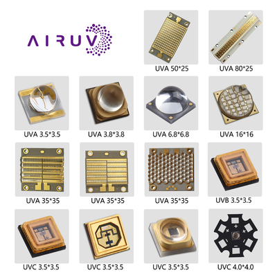 3D impressora 3535 3838 6868 microplaqueta UV 365nm 385nm do diodo emissor de luz de UVA 10W 50W 100W 200W 300W