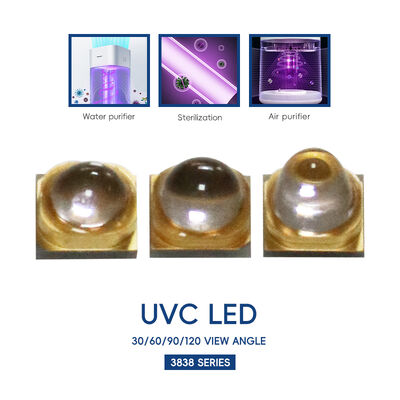 LED UV UV-C LED 3W 110mW 500mA LED 270nm 3838 275nm LEDs UV de Alta Potência UV UVC LED UV-C LED 265nm UVC