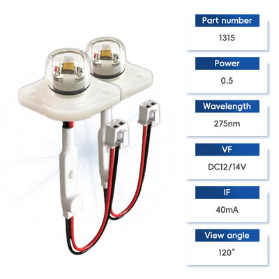 Módulo LED UV-C ECO de Alta Eficiência Preço UV 275nm DC12V UVC 0.5W 40mA IP68 DC24V Purificação de Água e Ar 6-10mW