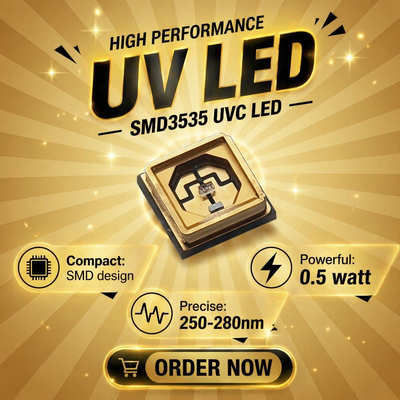 Chips LED UV compactos que fornecem emissão precisa de comprimento de onda para aplicações fotoquímicas e analíticas