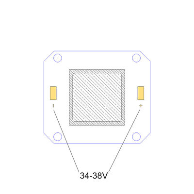 microplaquetas UV do diodo emissor de luz da microplaqueta 40*46MM do diodo emissor de luz do poder superior de 20000mW 50W