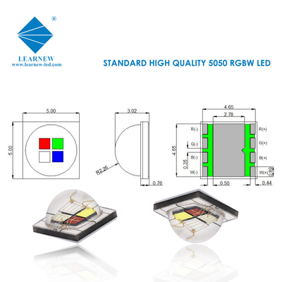 12W SMD5050 RGBW Chips 350mA 620-630nm 520-530nm 460-470nm 3000K Para luzes de palco
