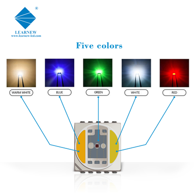5454 5054 6064 SMD LED Chip 0,5w 1,5w 2,5w Espectro completo Rgbww Para fotografia Luz / Iluminação de paisagem