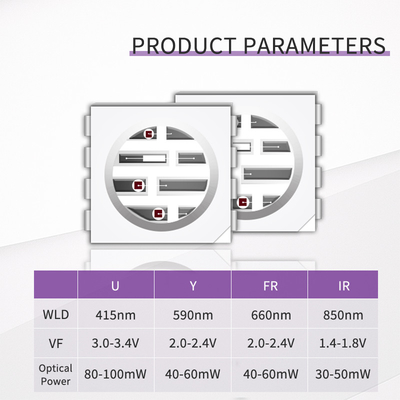 SMD5050PIR2 SERIES Chips de alta potência 0.3w 585-595nm 840-850nm 80-100mW para câmeras e impressão 3D