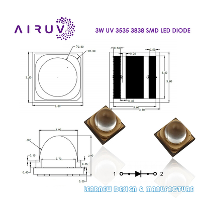 UVA UVB UVC UV LED Chips 365nm 385nm 395nm 3535 3838 6868 2828 1616 UV LED