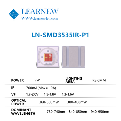 3535 2w 730nm 950nm IR LED Chips Long Life Span com Super Power para a série IR