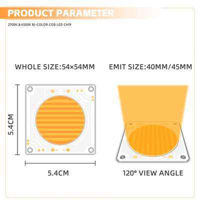 5454 Bi-Color 2700k 6500k Cct Alta Potência 1500w 200w Cob Led Chip Module para lâmpada fotográfica