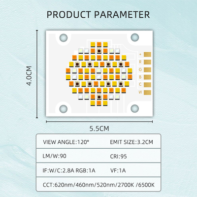 180W Cinco cores COB LED Chips RGBCW Chip LED de alta potência VF 24V EMIT Tamanho 32mm saída