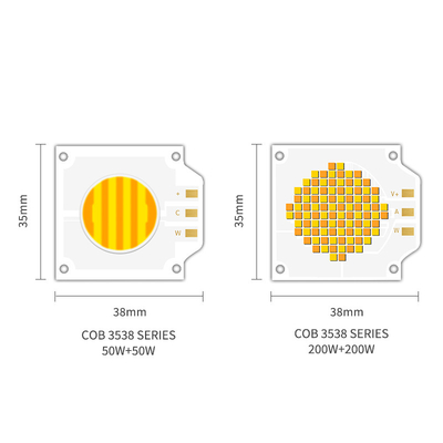 OEM ODM Comprimento de onda BI Cor 72-76V SMD LED Chip Quente Branco Branco 3538 200W