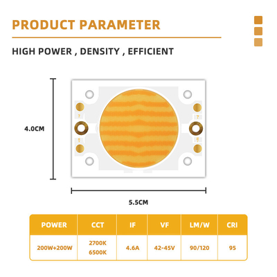 2700k 6500k Eficiência em altura 200w 4055 Chip LED SMD branco Quente emissão branca alta luminosidade