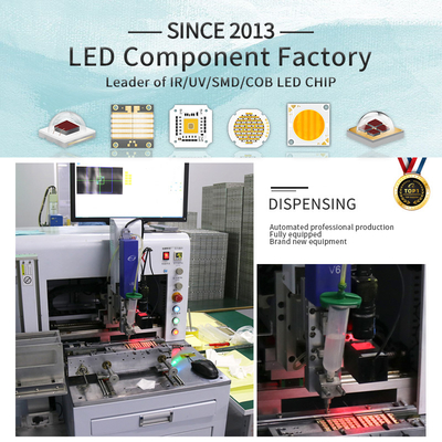 Chip SMD de alta potência de 180W UV LED Light Quartz Lens 4050 620nm/460nm/520nm/2700K /6500K Cinco cores COB LED Chips