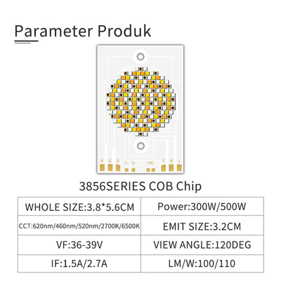300W 500W COB 3856 Led Chip CCT Cinco cores 2700k- 6500k LED personalizável 36-39V OEM / ODM COB para fotografia Luz de vídeo