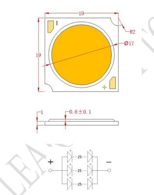 Chip COB LED Bridgelux com alta reprodução de cores Ra97 Ra98 e eficiência de 140 lm/w para iluminação profissional