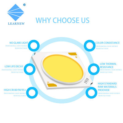 High Power COB LED Chip with 9V-24V Input Voltage 3-50W Power Range and 120° Viewing Angle for LED Spotlight & Solar Light