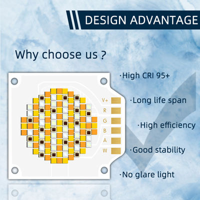 Chip LED COB RGBWW 3538 de alta qualidade com garantia de 2 anos, tensão de entrada de 24-26V e 10.000 horas de trabalho para luz de palco LED