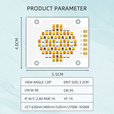 Chip LED COB de alta potência com cinco cores RGBWC 180W 300W DC 21v-48v para luz de palco e fotografia