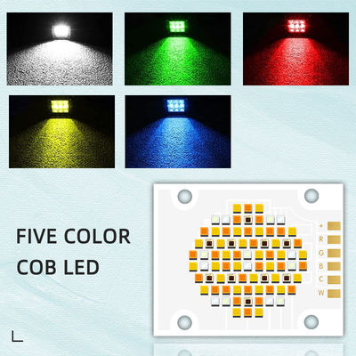Chip LED COB RGBWC de cinco cores 180W 300W com tensão de entrada de 21-24V e ângulo de visão de 120° para iluminação fotográfica