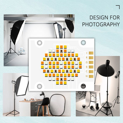 Chip LED COB RGBWC de cinco cores 180W 300W com tensão de entrada de 21-24V e ângulo de visão de 120° para iluminação fotográfica