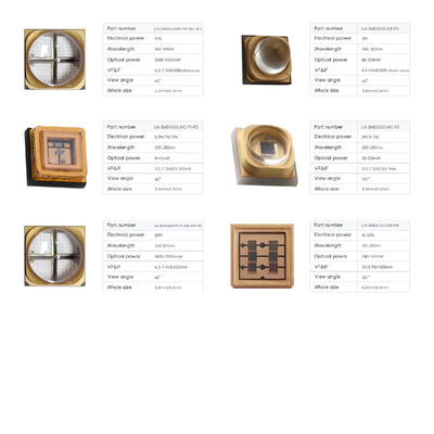 3W 365nm 3838 SMD 700mA 3V 60GRAUS UV UVA LED Diodo Impressão Flexográfica 385nm 60GRAUS 395nm Chip LED Cura 810-1500mW Impressora 3D