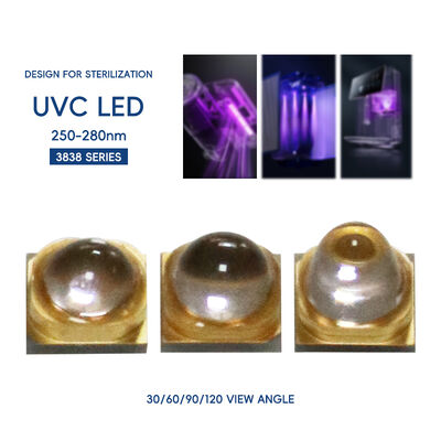 LED UV 270nm 3838 LEDs UV de alta potência LED UV-C UV-C LED 265nm LED UV-C 270nm LED UV-C 1W 3W