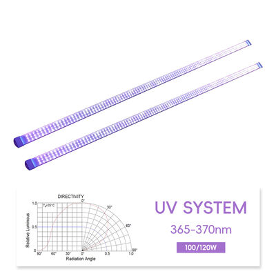 Tubo de LED de cura Learnew 365nm 100W 1500mm AC Tubo IP20 Tubo UV para impressão 120W UV UVA Cura LED UV UVA