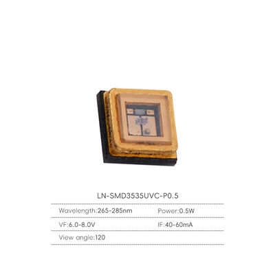 8-12mW 0.5w 3535 Ultra-profundos UVC 120 graus 270-280nm UV Modulos de diodo UVC LED