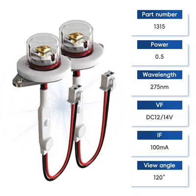 Módulo LED UV-C ECO de Alta Eficiência Preço UV 275nm DC12V UVC 0.5W 40mA IP68 DC24V Purificação de Água e Ar 6-10mW