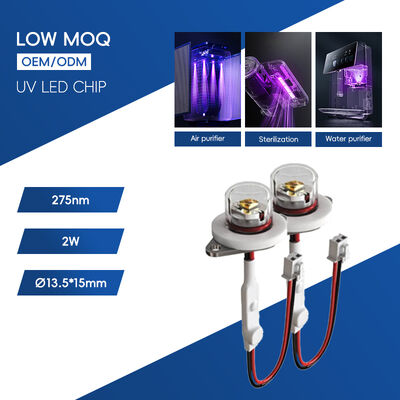 Módulo LED UV-C ECO de Alta Eficiência Preço UV 275nm DC12V UVC 0.5W 40mA IP68 DC24V Purificação de Água e Ar 6-10mW