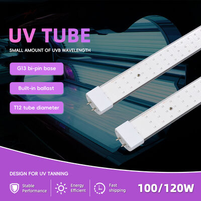 Tubo de luz de bronzeamento UV profissional100W-120W 1.8M 1.9M 2.0M CE certificado 365Nm Tubo UV para equipamentos de banheiro solar