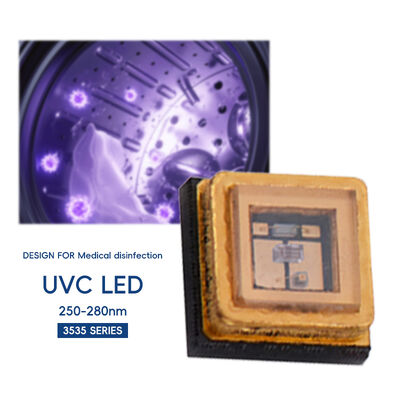 Chip LED de alta potência UVC 3535 1W 5-7V 250nm 260nm 270nm 280nm Diodo de lâmpada de luz para cura
