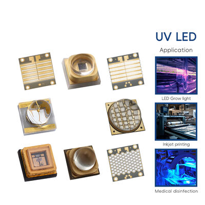 Chip LED UVA de alta potência de grau industrial 395nm 125W Luz UV Baixo Calor 4-7V Ra95 Ângulo de Feixe de 120 Impressora 3D Cura de Resina