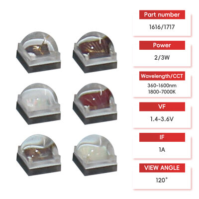 LEARNEW Chip LED de Alta Potência 2W 3W ALN Cobre Espectro Amplo 1800K-700K Ângulo de Visão 120 2.8-3.4V Cor Personalizável